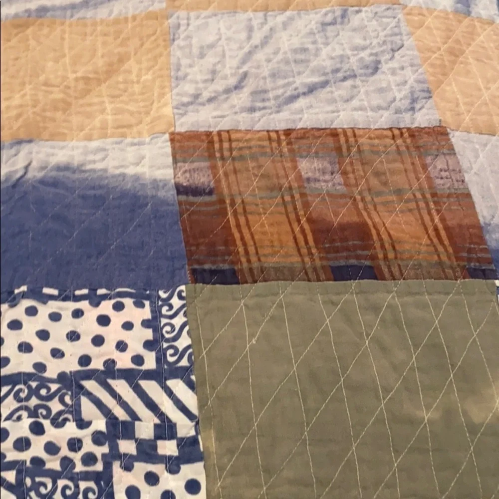Vintage Handmade Pieced Quilt Reversible